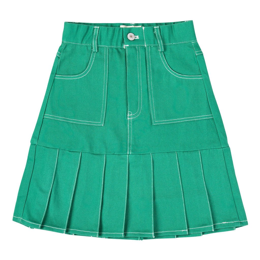 Mini Nod Pleated Skirt Green - Macaroni Kids