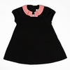 Mini Nod Print Collar Girls Dress Black/Gingham - Macaroni Kids