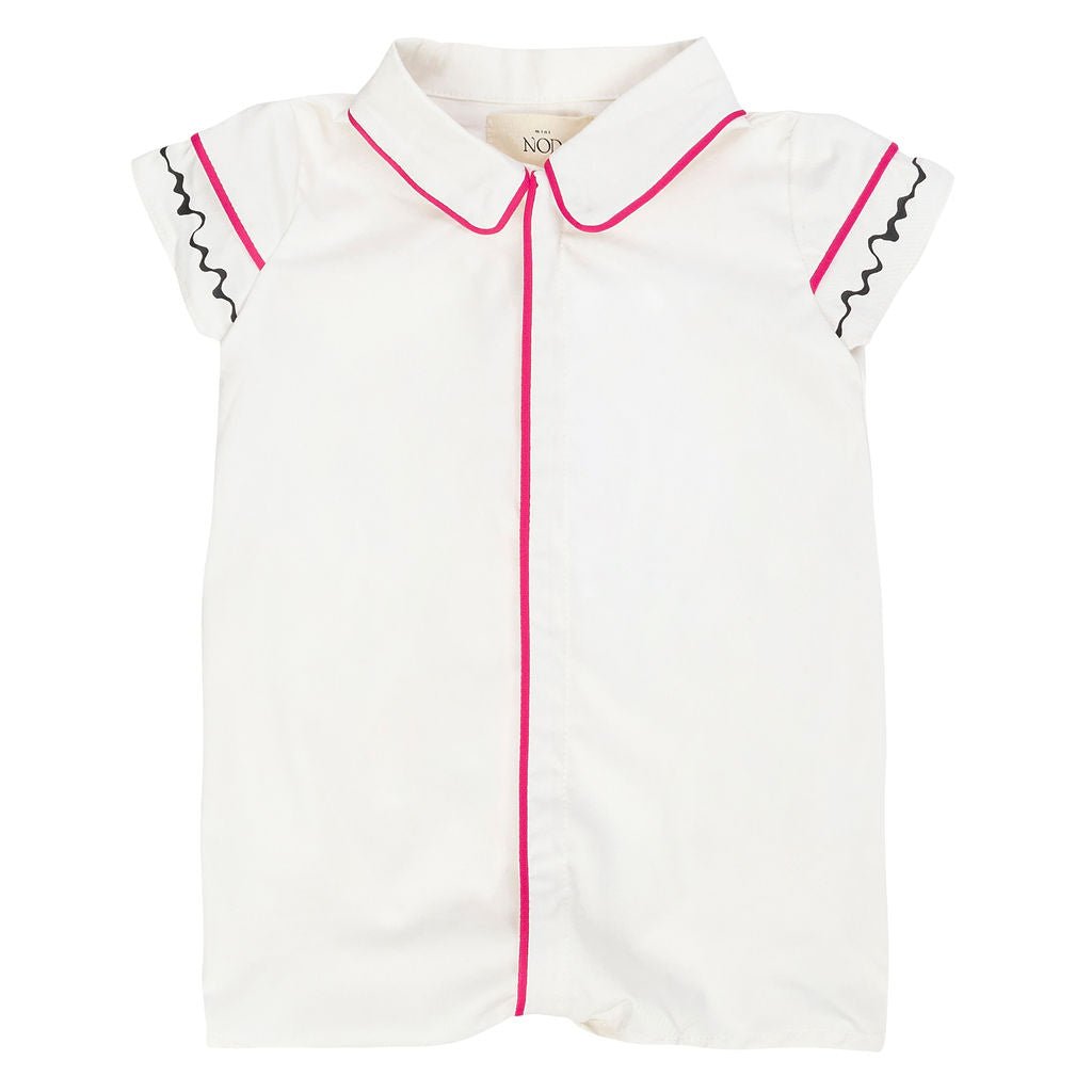 Mini Nod Rope Shirt Onesie White/Pink - Macaroni Kids