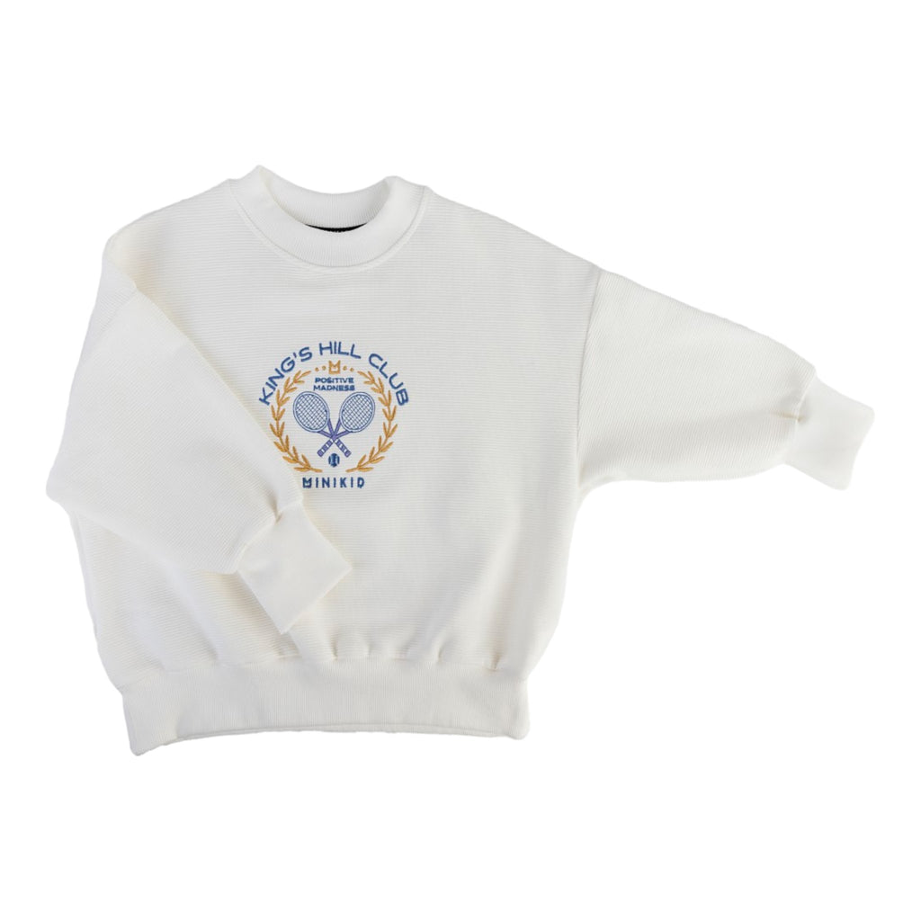 Minikid Cream Rackets Cream Sweatshirt - Color Logo - Macaroni Kids