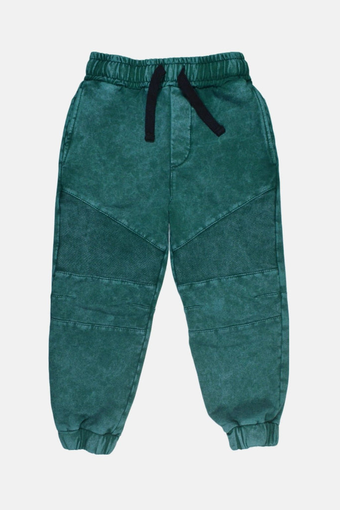 Minikid Vintage Green Panel Pants - Macaroni Kids