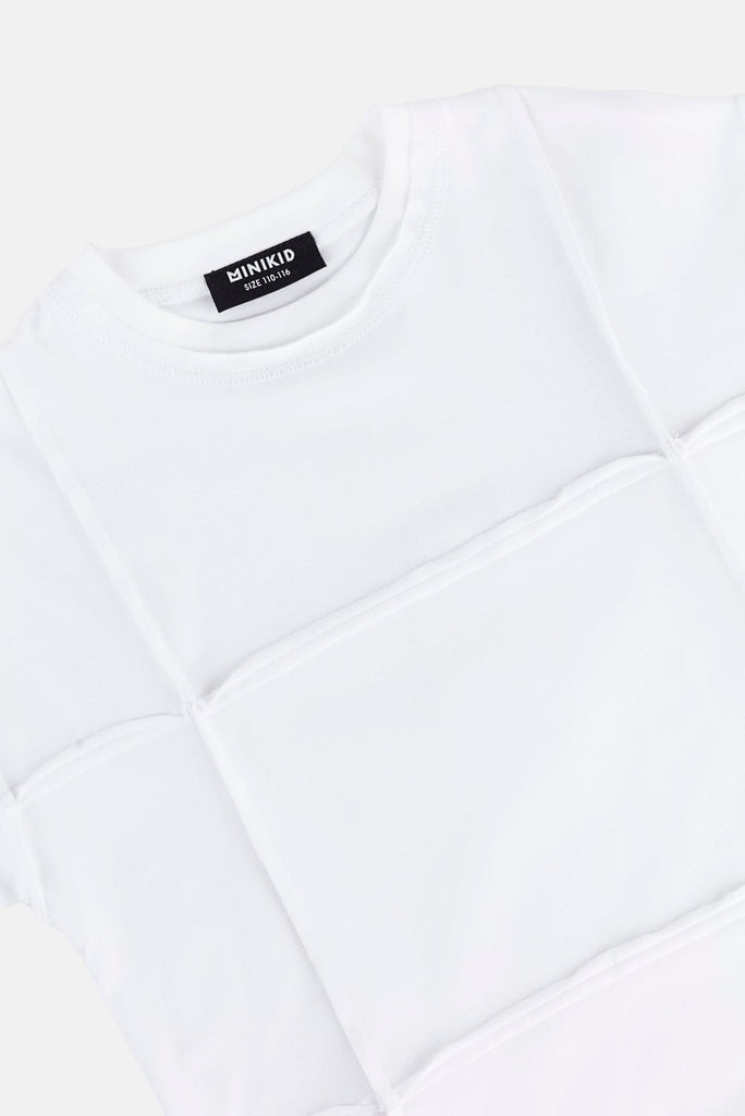 Minikid White Reversed Tshirt - Macaroni Kids