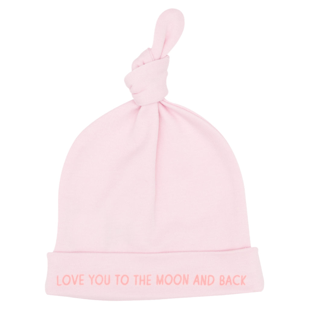 Noomie Llc Solid Pink Love You To The Moon Hat - Macaroni Kids