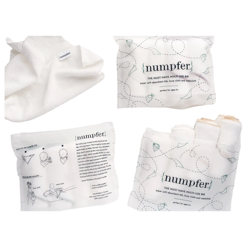 Numpfer 4 Pack 'The Must Have Multi-Use Bib' Set with Travel Bag - Macaroni Kids