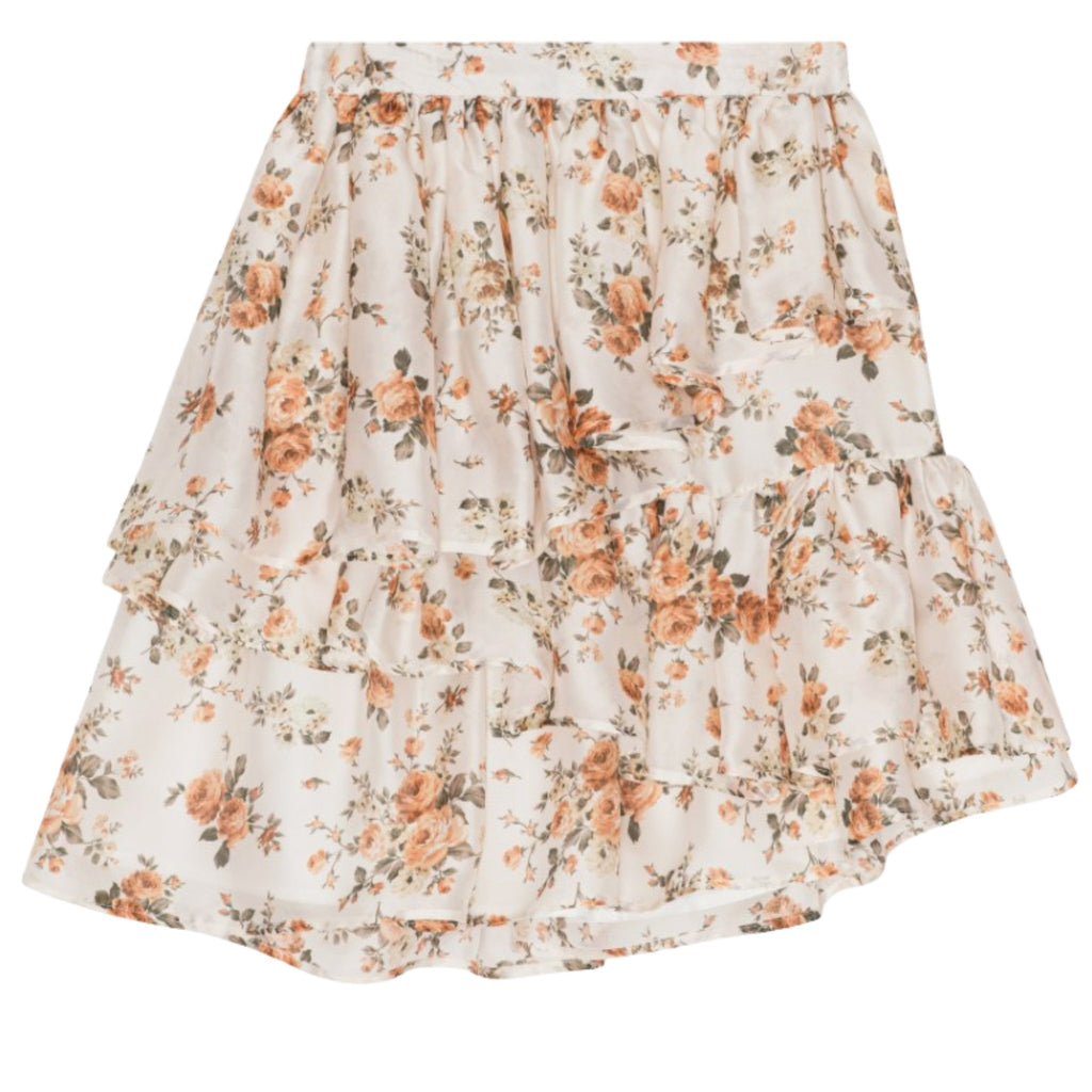 Olivia Rohde Ivory Floral Chiffon Silky Skirt - Macaroni Kids