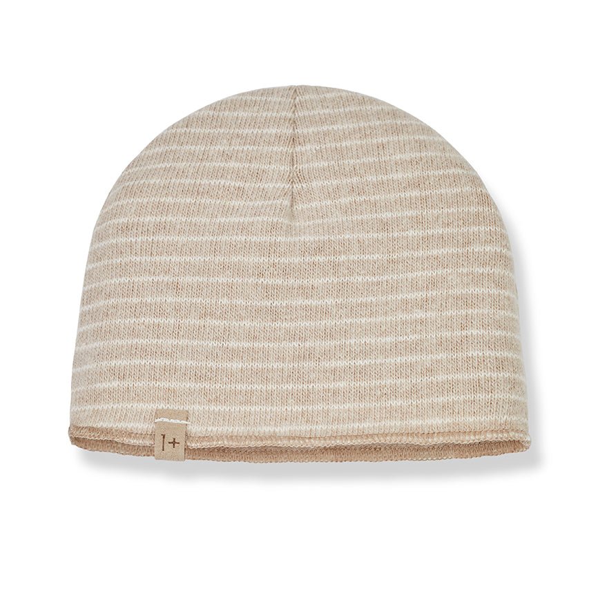 One More In The Family Honore Beige Beanie - Macaroni Kids