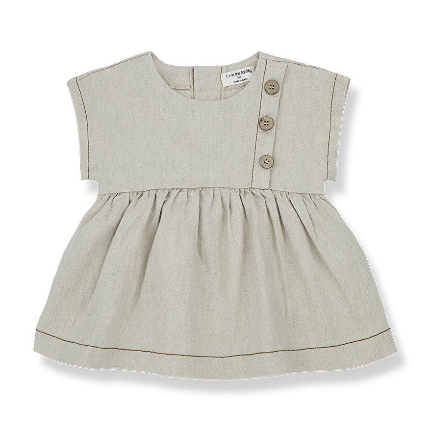 One More In The Family Isabella Cotton Linen Dress - Macaroni Kids