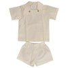 Pernille Cream Leon Set Trousers & Blouse With Shirt Collar - Macaroni Kids