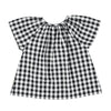 Piupiuchick Black & White Checkered Blouse W/ Butterfly Sleeves - Macaroni Kids