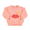 Piupiuchick Coral w/ Lips Print Sweatshirt - Macaroni Kids