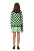 Piupiuchick Ecru & Green Checkered Knitted Sweater - Macaroni Kids