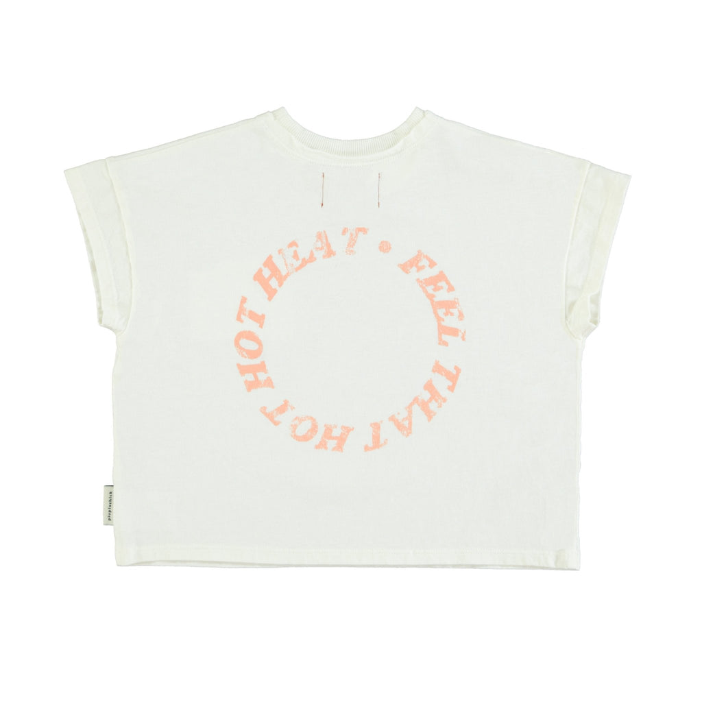 Piupiuchick Ecru w/ Heart Print T'Shirt - Macaroni Kids