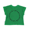 Piupiuchick Green w/ Black Logo Print T'Shirt - Macaroni Kids