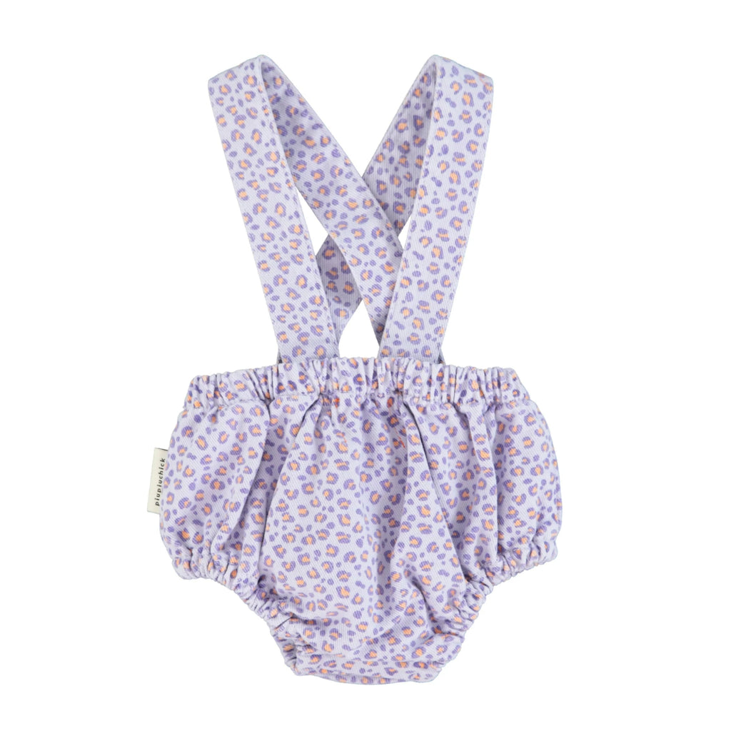Piupiuchick Lavender w/ Animal Print Baby Bloomers W/ Straps - Macaroni Kids