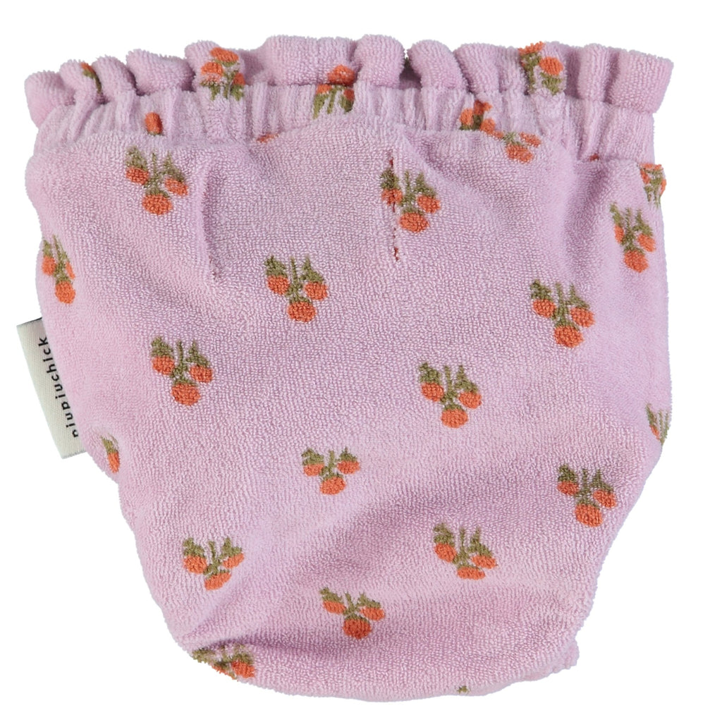 Piupiuchick Lilac W/ Little Flowers W/ Ruffles Baby Bloomers - Macaroni Kids