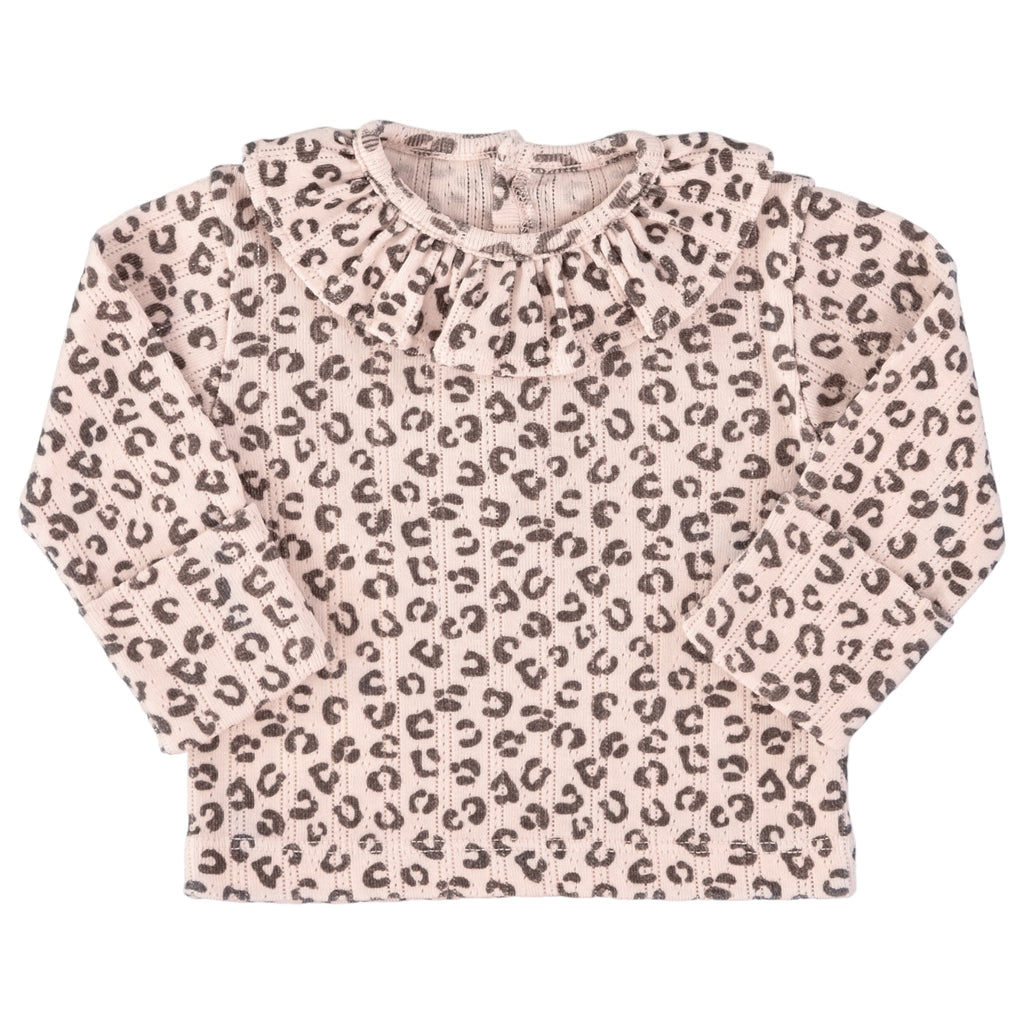 Piupiuchick Newborn collar shirt - Pink Animal Print - Macaroni Kids