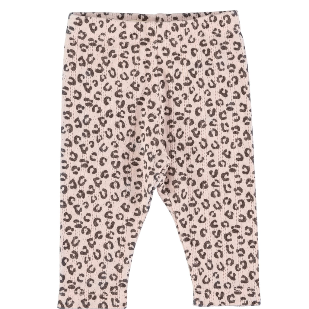 Piupiuchick Newborn leggings- Pink Animal Print - Macaroni Kids