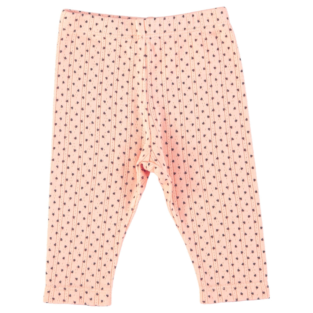 Piupiuchick Newborn Leggings - Pink w Hearts - Macaroni Kids