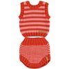 Piupiuchick pink & red stripes knitted Top & Shorties SET - Macaroni Kids