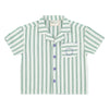 Piupiuchick White w/ Large Green Stripes Hawaiian Shirt - Macaroni Kids