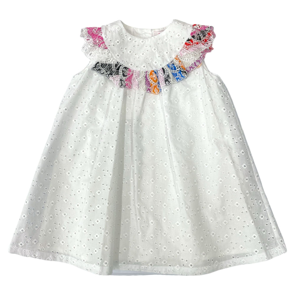Pucci White Baby Girl Woven Dress - Macaroni Kids
