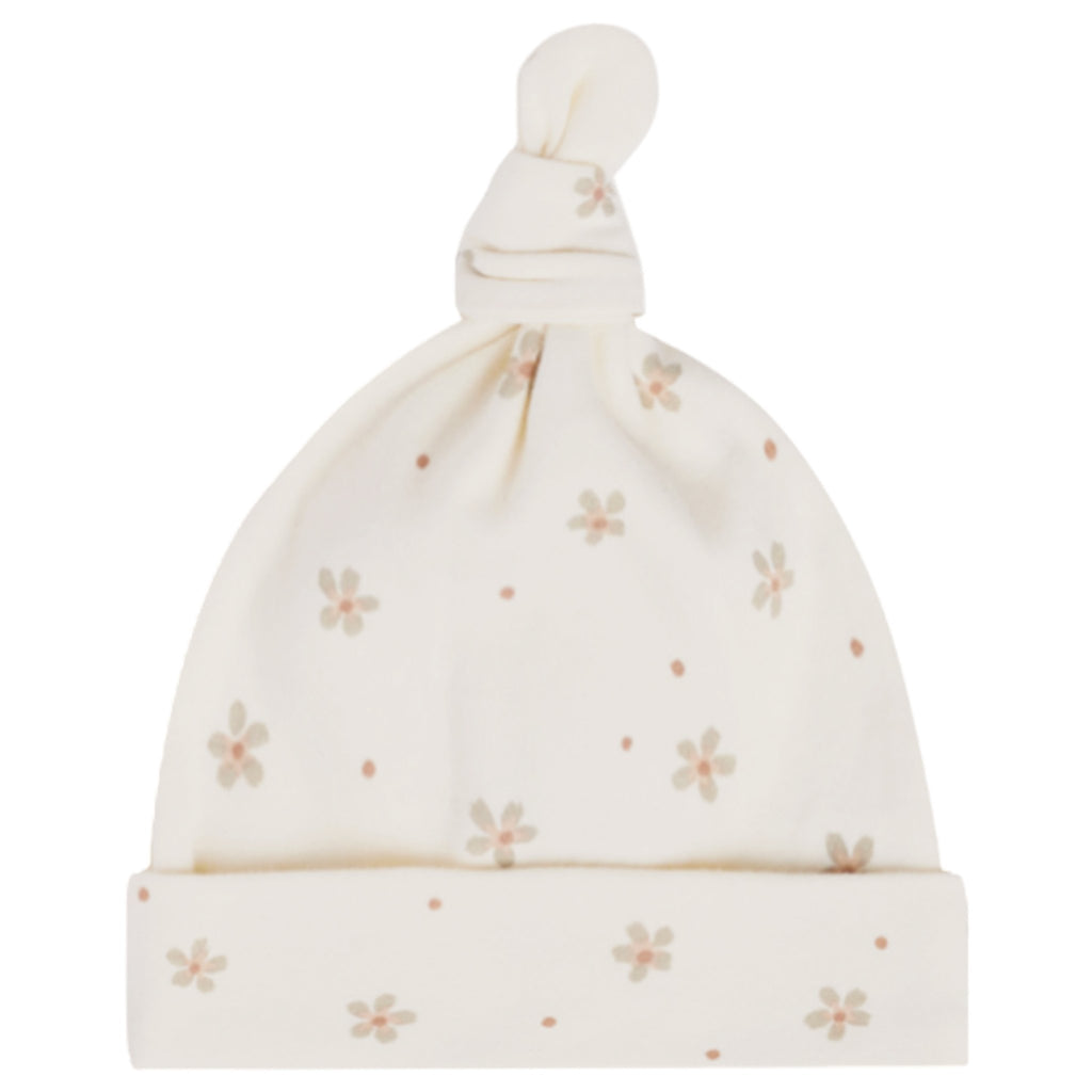 Quincy Mae Dotty Floral Knotted Baby Hat - Macaroni Kids