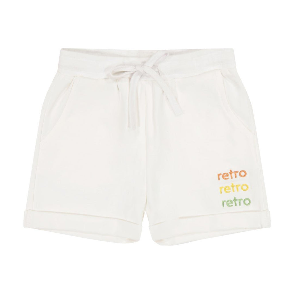 Retrokid White Multi Poppy Boy Shorts - Macaroni Kids