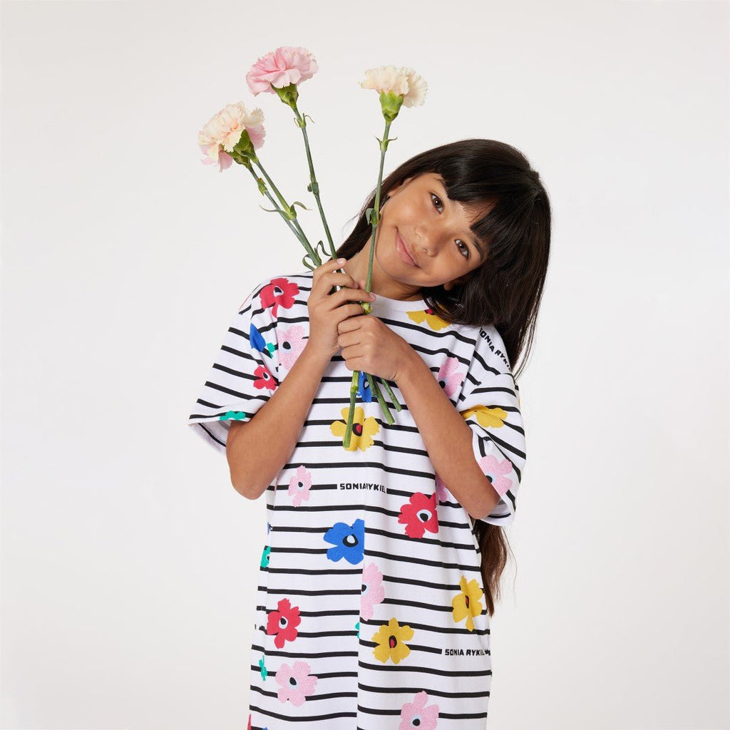 Sonia Rykiel Enfant White Striped Dress - Macaroni Kids