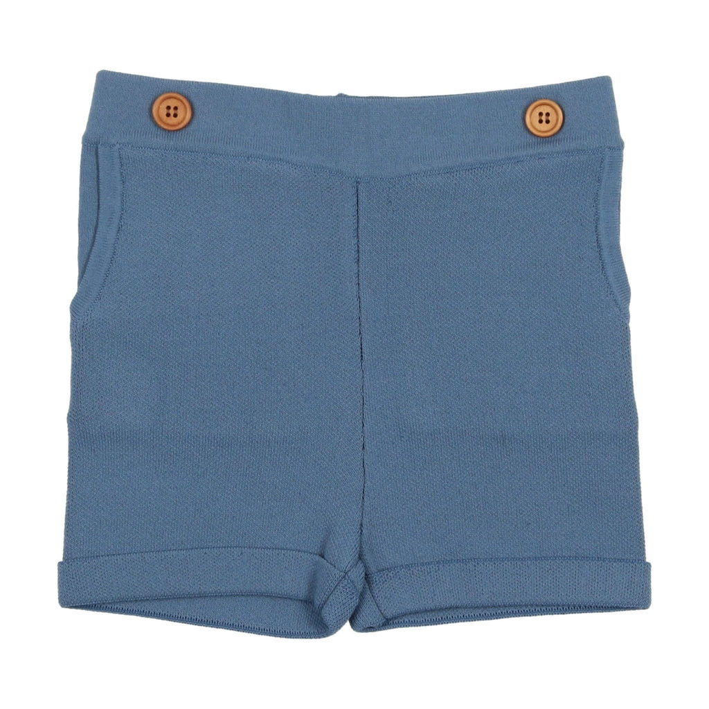 Sweet Threads Slate Blue Knit Shorts - Macaroni Kids