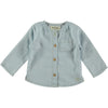 Tocoto Vintage Blue Baby Long Sleeve Shirt With Mao Collar - Macaroni Kids