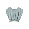 Tocoto Vintage Blue Baby Short Sleeve Ruffled Blouse - Macaroni Kids