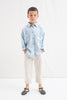 Tocoto Vintage Blue Kid Long Sleeve Shirt With Shirt Collar With Pockets - Macaroni Kids
