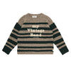 Tocoto Vintage Dark Green Striped band print sweater - Macaroni Kids