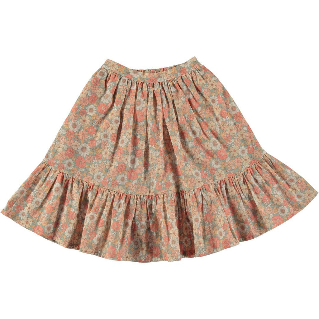 Tocoto Vintage Long Skirt Flower Print - Macaroni Kids