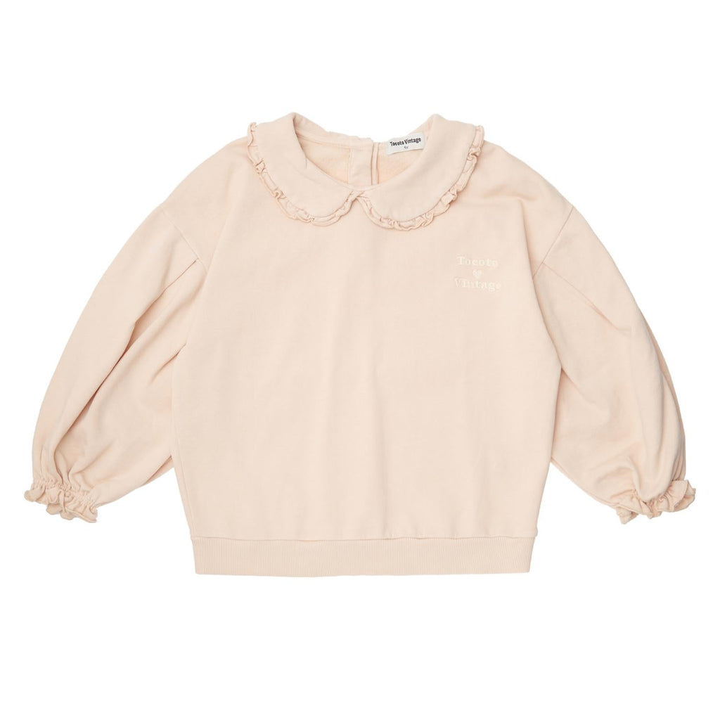 Tocoto Vintage Pink Bobo collar sweatshirt | Macaroni Kids