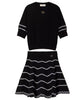 Twinset White/Black Top 3/4 Sleeves and matching skirt SET - Macaroni Kids